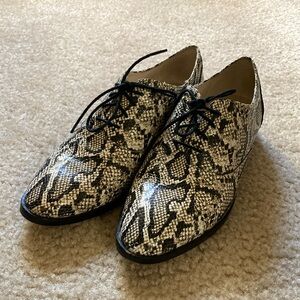 Cole Haan Grand Series Snake Skin Embossed Leather Lace ups Oxfords 7.5